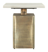 Nyra Side Table White & Brass by Zuomod at Eve Furniture