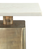 Nyra Side Table White & Brass by Zuomod at Eve Furniture