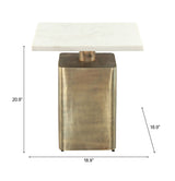 Nyra Side Table White & Brass by Zuomod at Eve Furniture