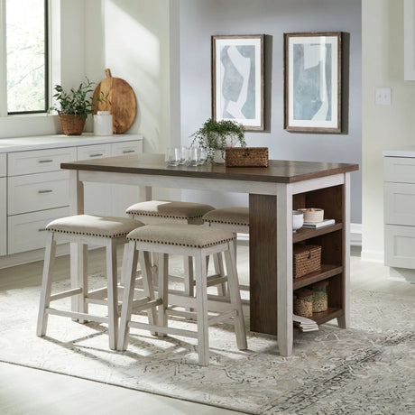 Oak Beige/Brown Two-Tone 5-Piece Dining Room Set by Happy Homes at Eve Furniture