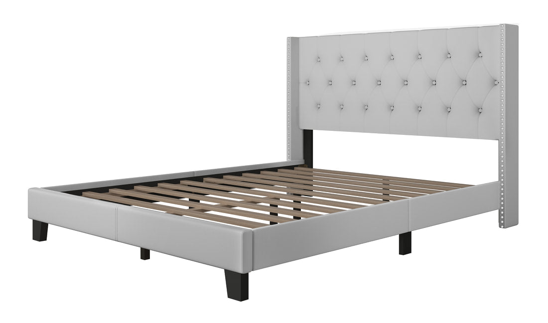 Oak Grey Platform Full Bed by Happy Homes at Eve Furniture