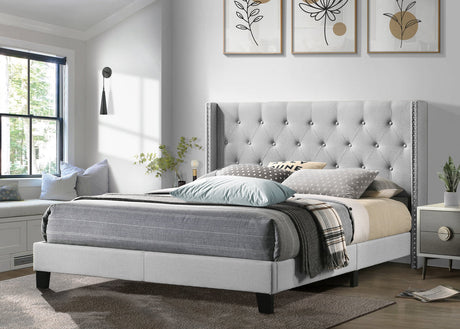 Oak Grey Platform Full Bed by Happy Homes at Eve Furniture