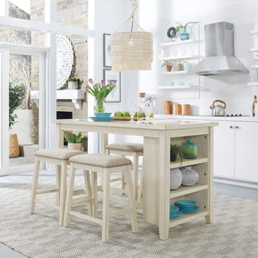Oak White 5-Piece Dining Room Set by Happy Homes at Eve Furniture