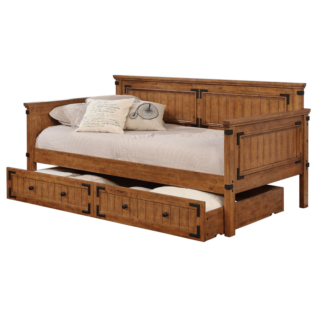 Oakdale Rustic Honey Wood Twin Daybed with Trundle by Coaster at Eve Furniture