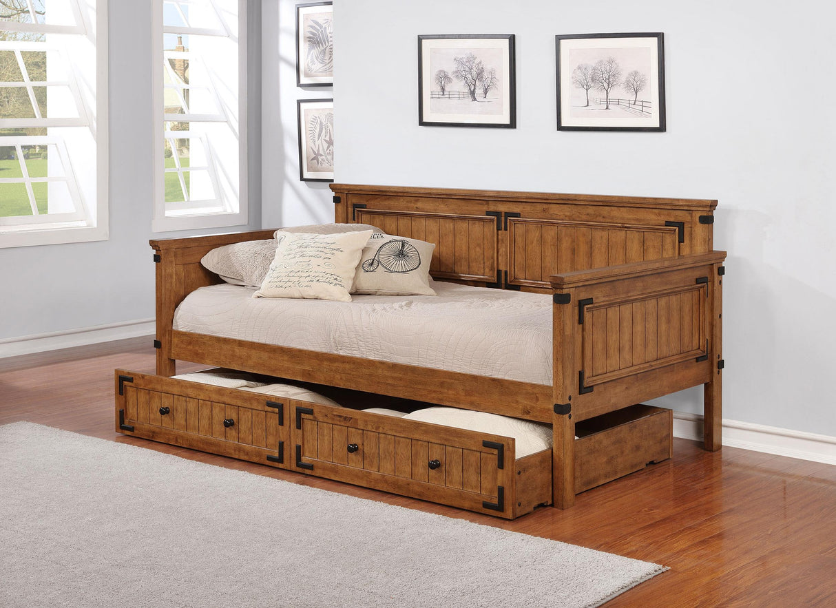 Oakdale Rustic Honey Wood Twin Daybed with Trundle by Coaster at Eve Furniture