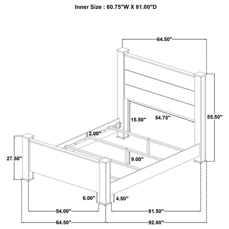 Oakglen Weathered Oak 4-piece Queen Bedroom Set by Coaster at Eve Furniture