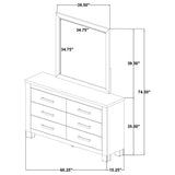 Oakglen Weathered Oak 6-drawer Bedroom Dresser and Mirror by Coaster at Eve Furniture