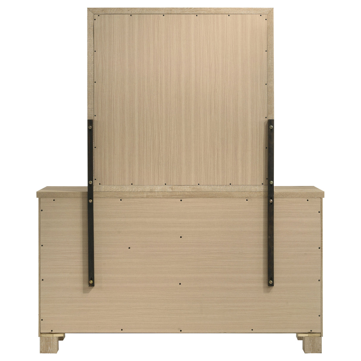 Oakglen Weathered Oak 6-drawer Bedroom Dresser and Mirror by Coaster at Eve Furniture