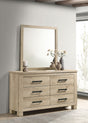 Oakglen Weathered Oak 6-drawer Bedroom Dresser and Mirror by Coaster at Eve Furniture