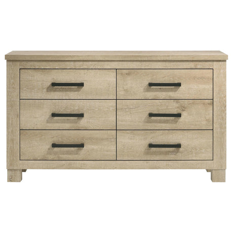Oakglen Weathered Oak 6-drawer Bedroom Dresser by Coaster at Eve Furniture