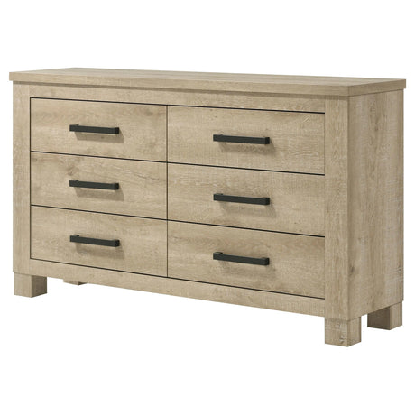 Oakglen Weathered Oak 6-drawer Bedroom Dresser by Coaster at Eve Furniture