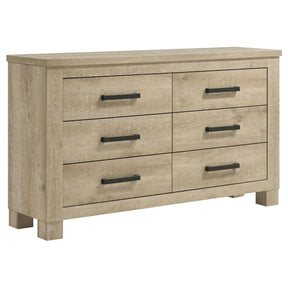 Oakglen Weathered Oak 6-drawer Bedroom Dresser by Coaster at Eve Furniture