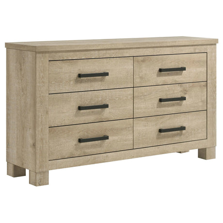 Oakglen Weathered Oak 6-drawer Bedroom Dresser by Coaster at Eve Furniture