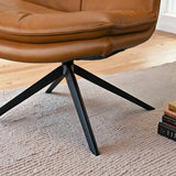Oakland Cognac Vegan Leather Swivel Chair by Ashcroft Furniture at Eve Furniture