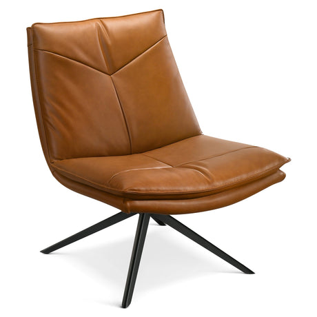 Oakland Cognac Vegan Leather Swivel Chair by Ashcroft Furniture at Eve Furniture
