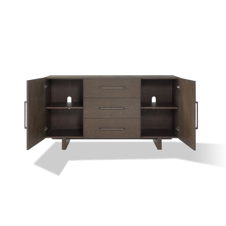 Oakland Three-Drawer Sideboard in Brunette by Modus Furniture at Eve Furniture