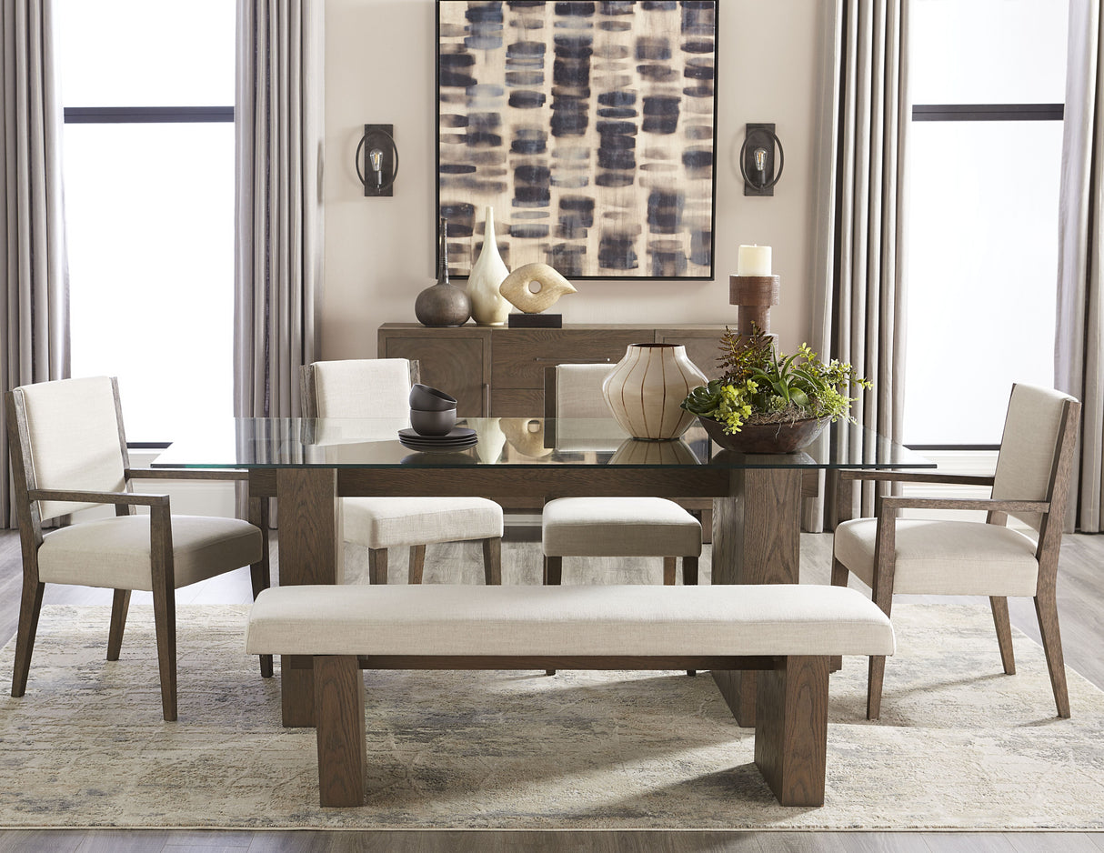 Oakland Upholstered Arm Chair in Brunette (Set of 2)