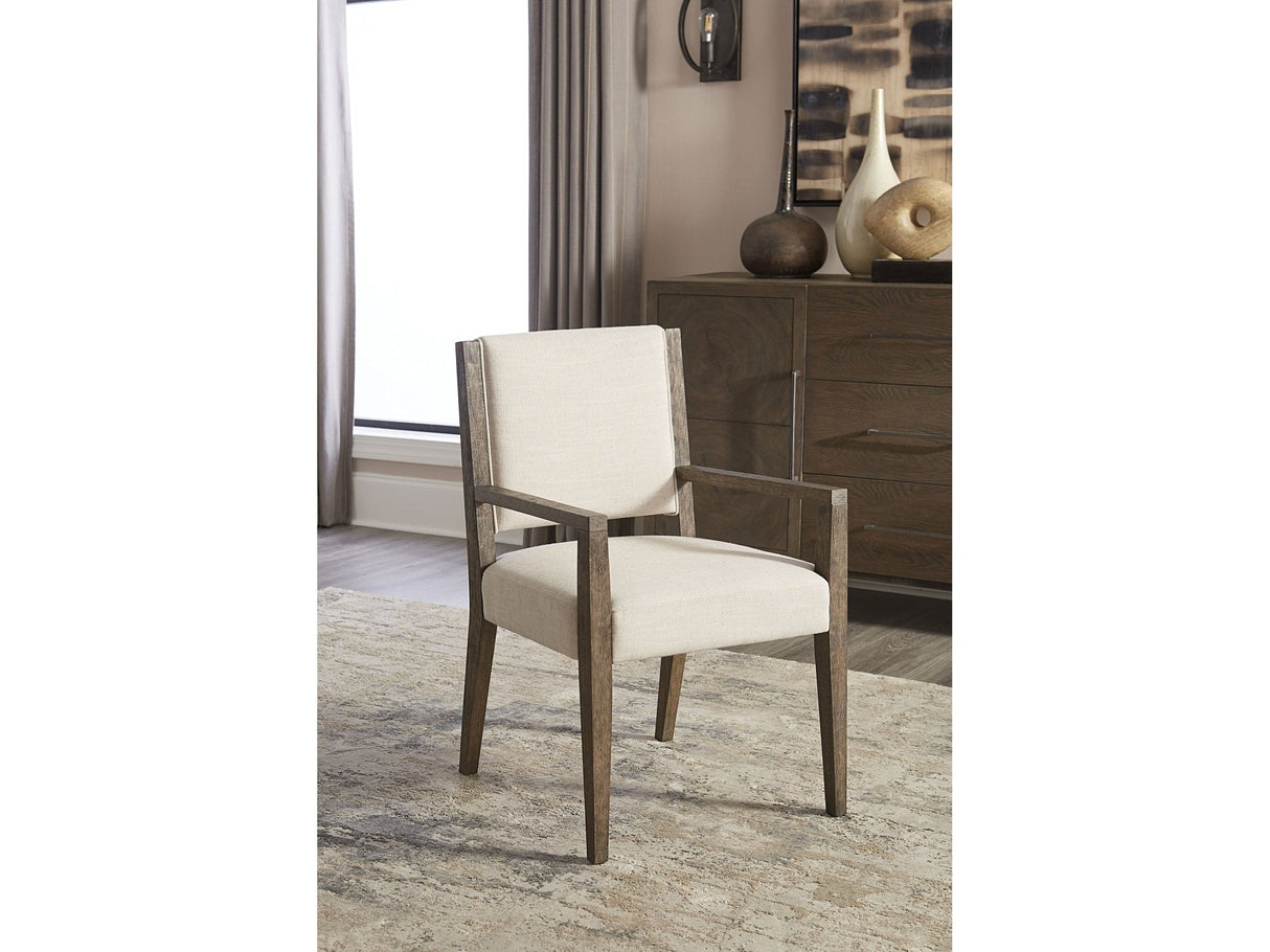 Oakland Upholstered Arm Chair in Brunette (Set of 2)