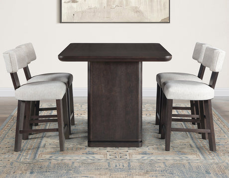 Oakley Charcoal Brown Counter Height Dining Set by Steve Silver at Eve Furniture