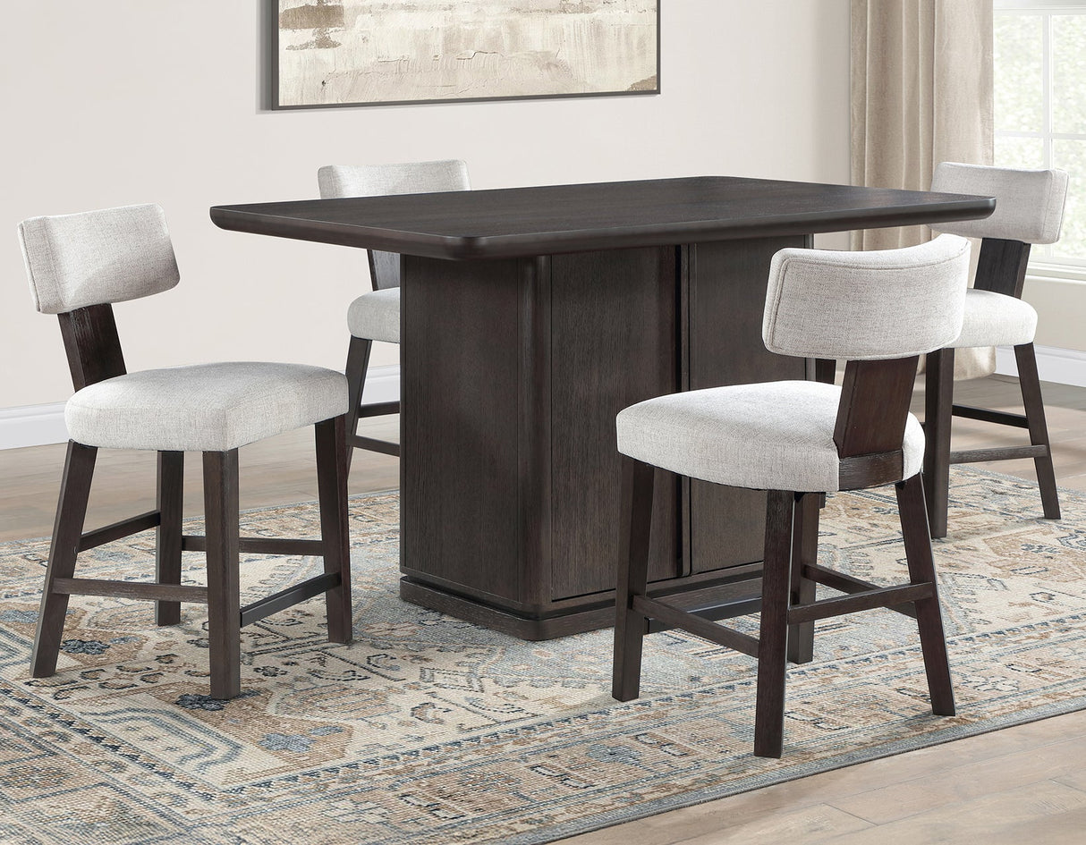 Oakley Charcoal Brown Counter Height Dining Set by Steve Silver at Eve Furniture