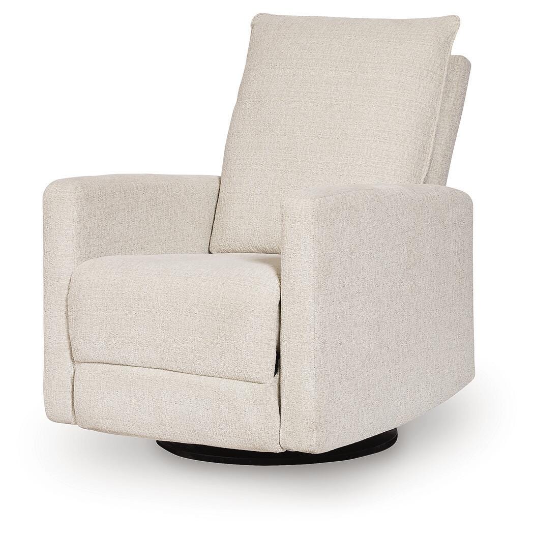 Oaklynn-Manor Canvas Swivel Glider Recliner by Ashley at Eve Furniture