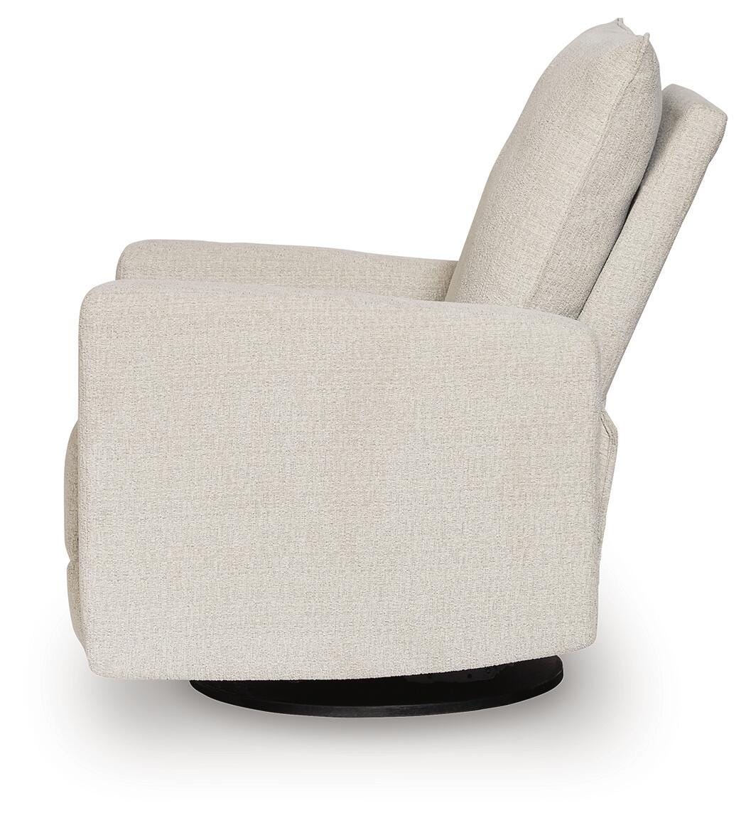 Oaklynn-Manor Canvas Swivel Glider Recliner by Ashley at Eve Furniture