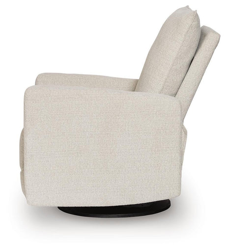Oaklynn-Manor Canvas Swivel Glider Recliner by Ashley at Eve Furniture