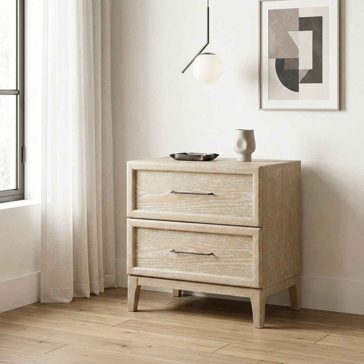 Oakmont Light Brown Night Stand by Homelegance at Eve Furniture