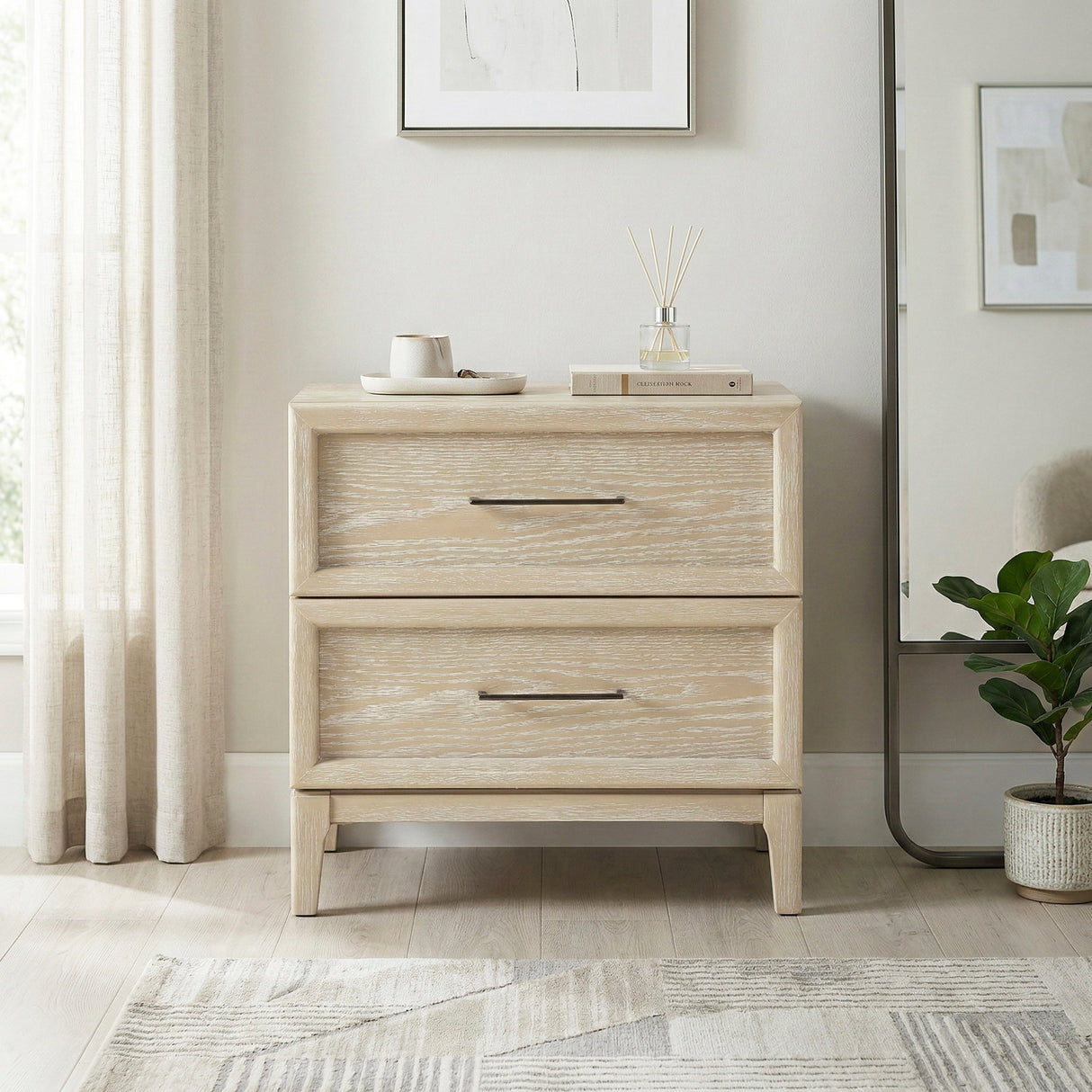 Oakmont Light Brown Night Stand by Homelegance at Eve Furniture