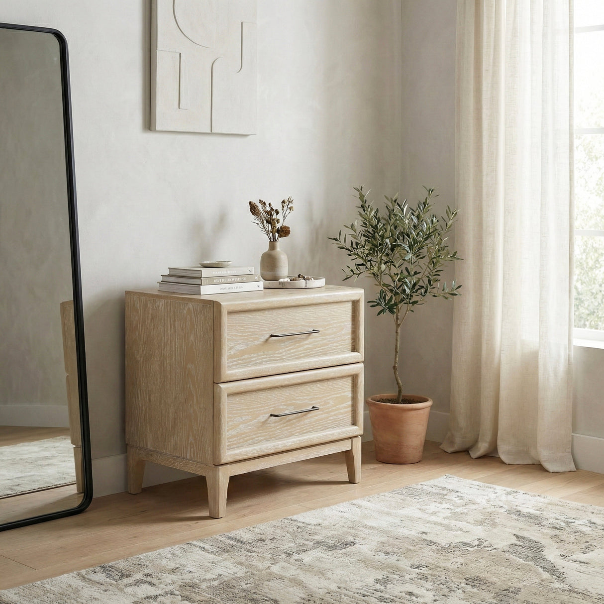 Oakmont Light Brown Night Stand by Homelegance at Eve Furniture