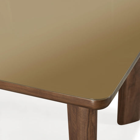 Oani Walnut and Glass 83" Rectangular Dining Table by TOV Furniture at Eve Furniture
