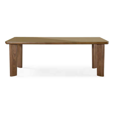 Oani Walnut and Glass 83" Rectangular Dining Table by TOV Furniture at Eve Furniture