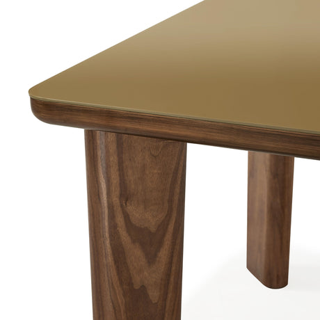 Oani Walnut and Glass 83" Rectangular Dining Table by TOV Furniture at Eve Furniture