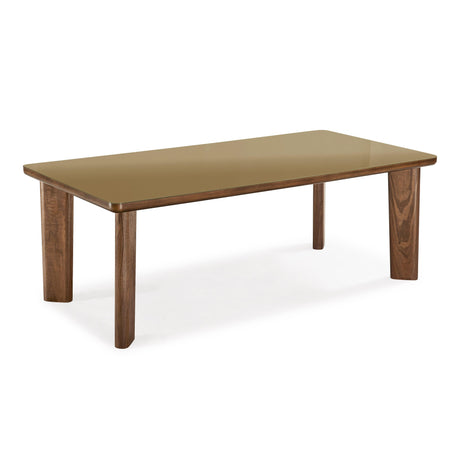 Oani Walnut and Glass 83" Rectangular Dining Table by TOV Furniture at Eve Furniture