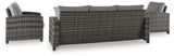 Oasis Court Gray 4-Piece Outdoor Conversation Set by Ashley at Eve Furniture