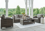 Oasis Court Gray 4-Piece Outdoor Conversation Set by Ashley at Eve Furniture