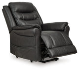 Oatman Carbon Power Lift Recliner by Ashley at Eve Furniture