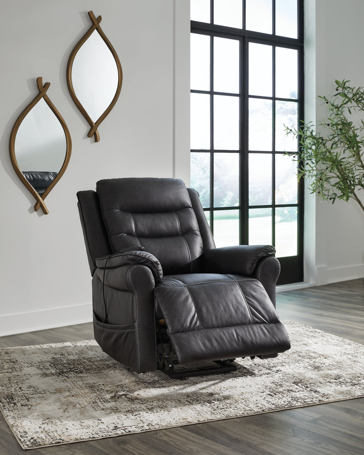 Oatman Carbon Power Lift Recliner by ASHLEY FURNITURE at Eve Furniture