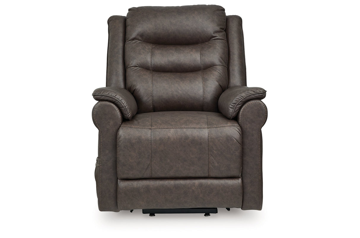 Oatman Umber Power Lift Recliner by ASHLEY FURNITURE at Eve Furniture