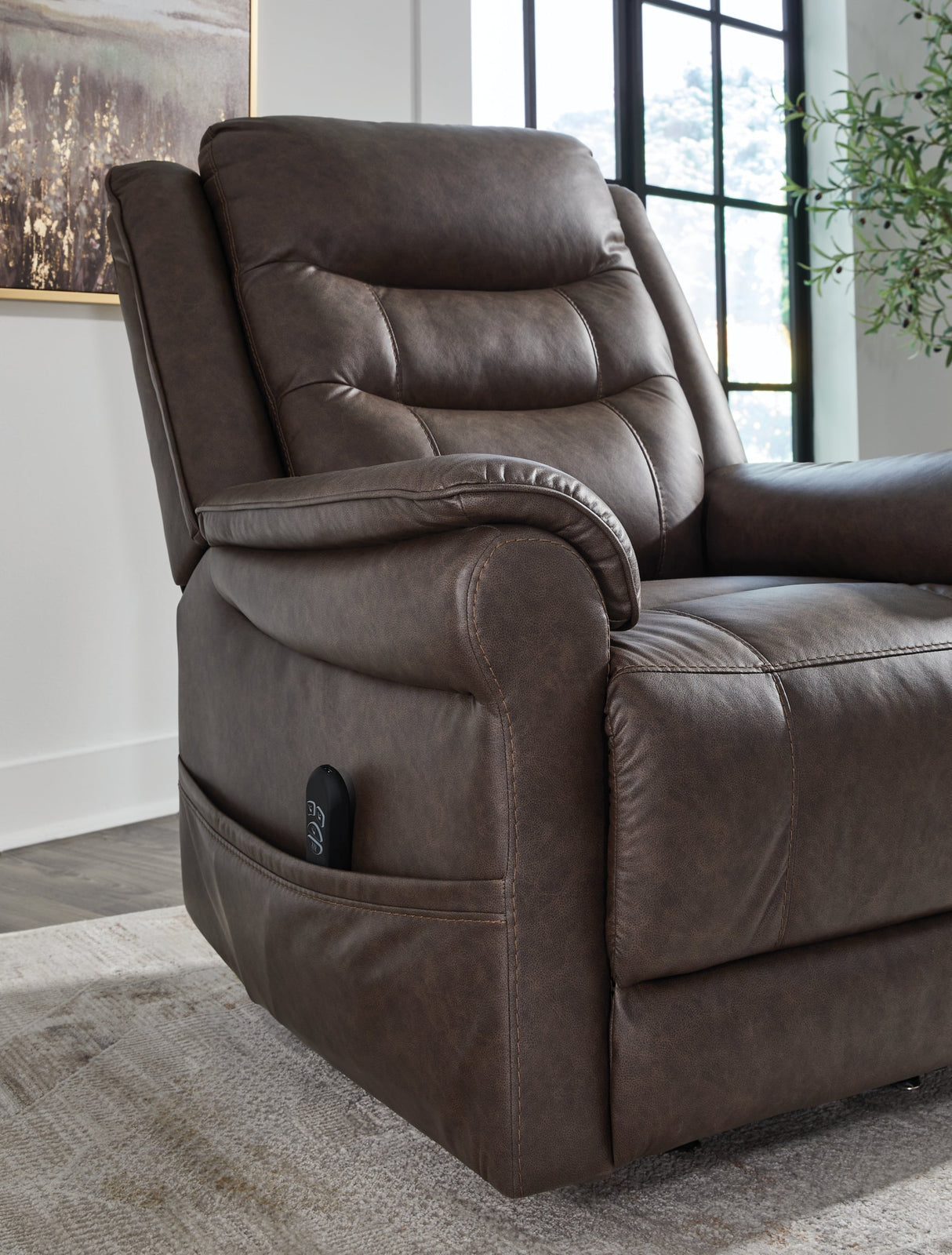 Oatman Umber Power Lift Recliner by ASHLEY FURNITURE at Eve Furniture