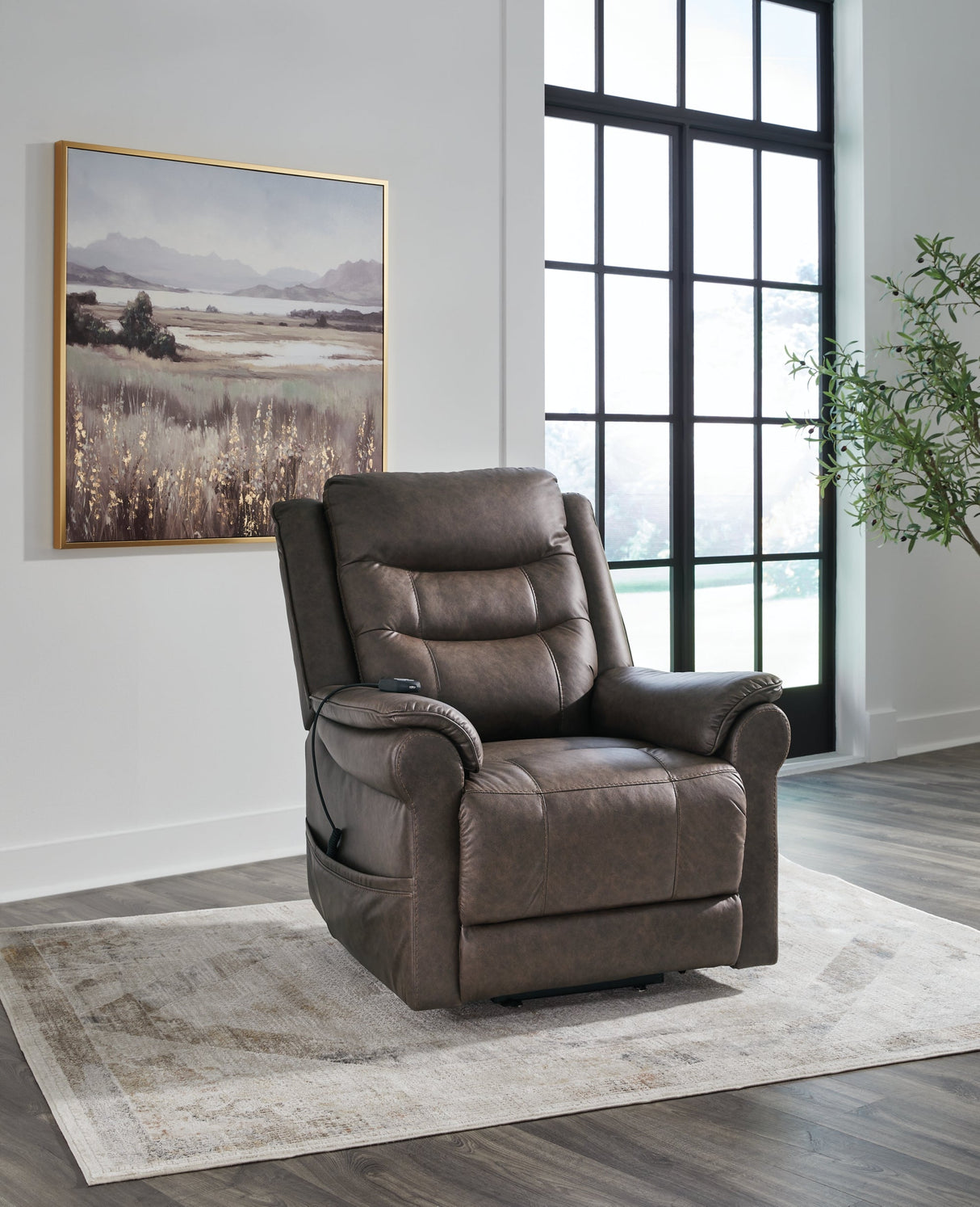 Oatman Umber Power Lift Recliner by ASHLEY FURNITURE at Eve Furniture