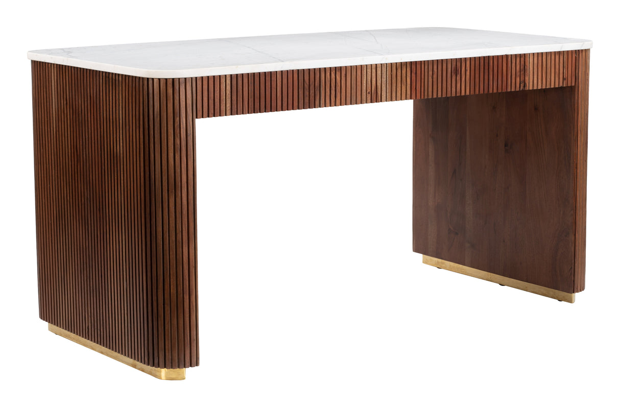 Obeah White & Walnut Desk by Zuomod at Eve Furniture