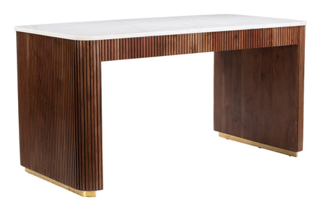 Obeah White & Walnut Desk by Zuomod at Eve Furniture
