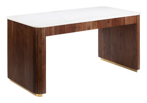 Obeah White & Walnut Desk by Zuomod at Eve Furniture