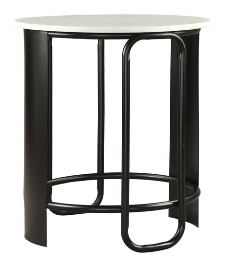 Obel White & Black Side Table by Zuomod at Eve Furniture