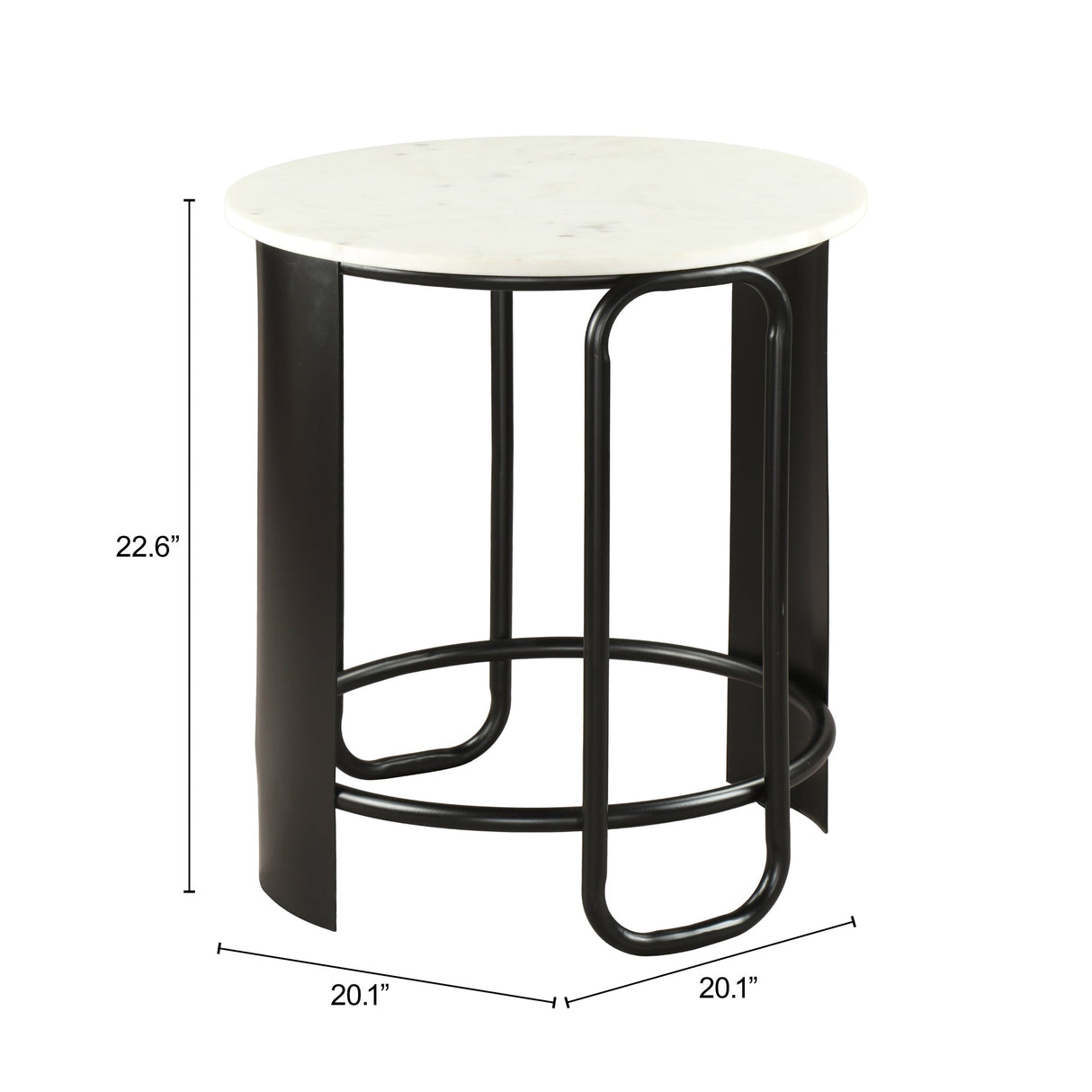Obel White & Black Side Table by Zuomod at Eve Furniture