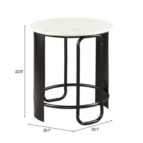 Obel White & Black Side Table by Zuomod at Eve Furniture