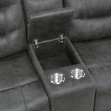 Oberon Dark Gray 2-Piece Double Reclining Set by Homelegance at Eve Furniture