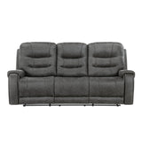 Oberon Dark Gray 2-Piece Double Reclining Set by Homelegance at Eve Furniture