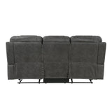 Oberon Dark Gray 2-Piece Double Reclining Set by Homelegance at Eve Furniture